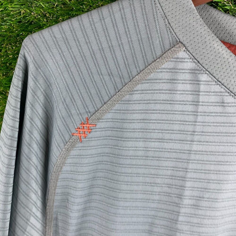 Rhone Reign Shirt Mens M L/S Pullover Grey Breathable Work Out Gym Striped - Picture 6 of 8